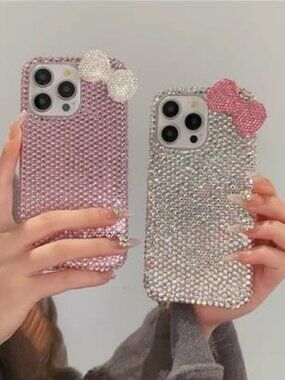 Hello Kitty Rhinestone Bow iPhone 15 Pro Case